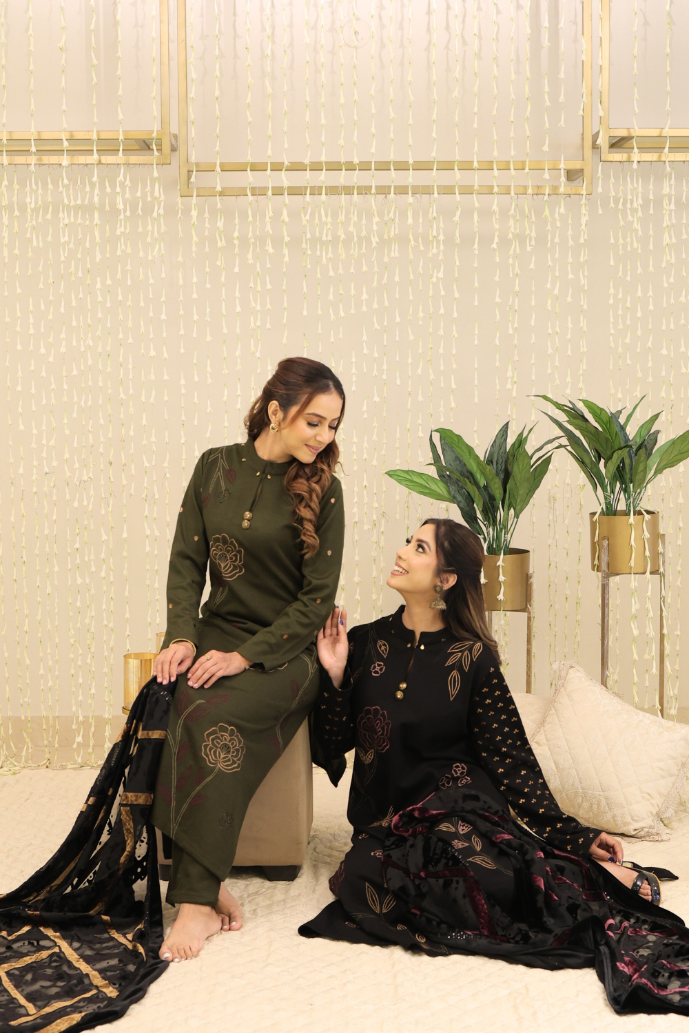 OLIVE DUPPATA KURTI SET
